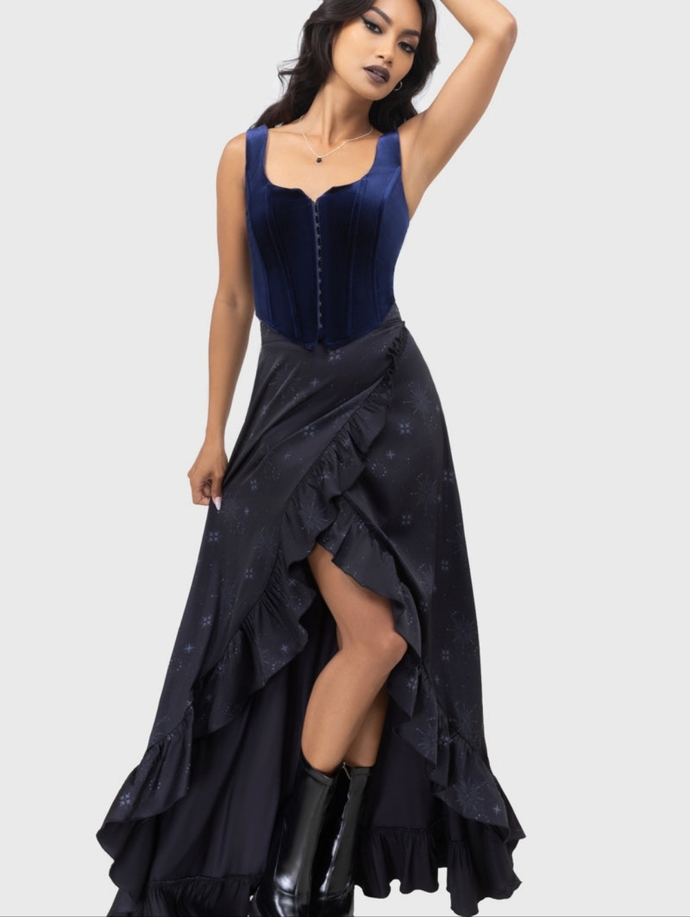 KILLSTAR Starveil Skirt Large Astrolgical Print Maxi Skirt Whisimigoth Nwt - Picture 3 of 4